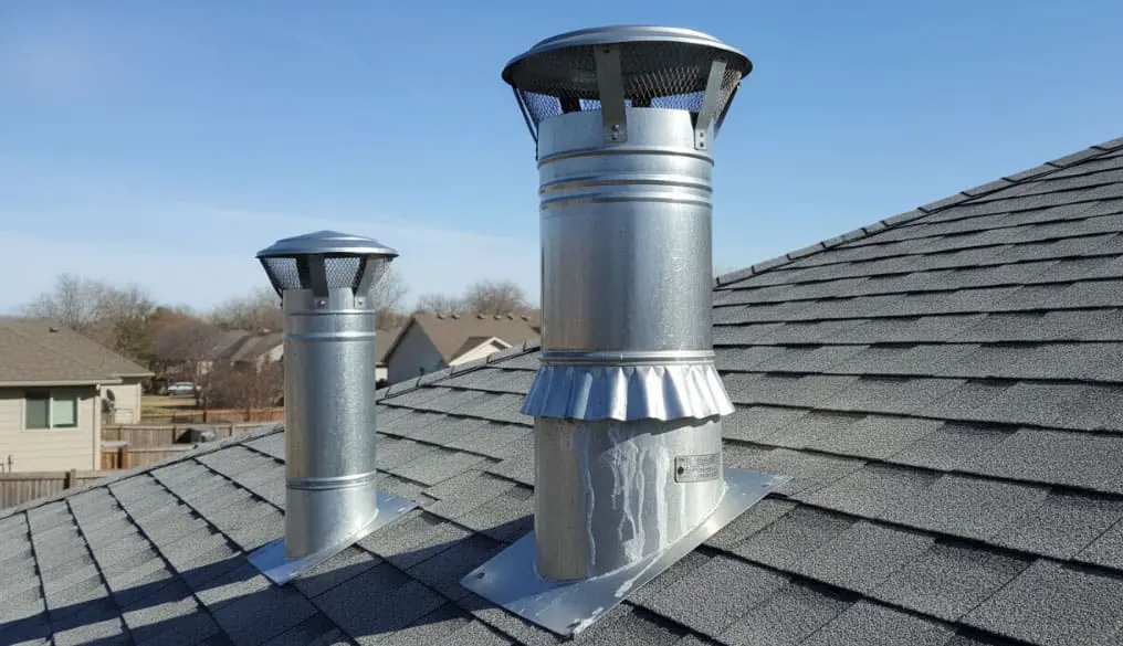 HVAC and Furnace Vents on roof