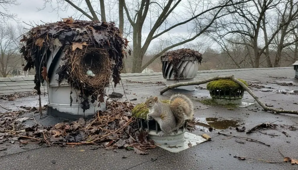 Roof debris and blockages